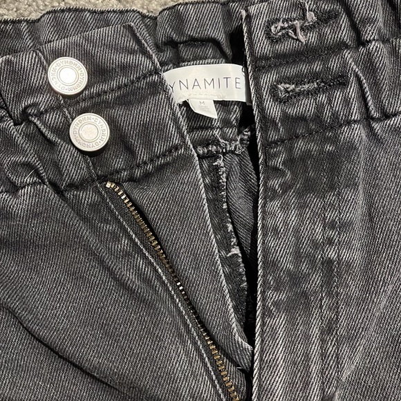 Dynamite Paperbag Black Denim Shorts - Picture 3 of 3